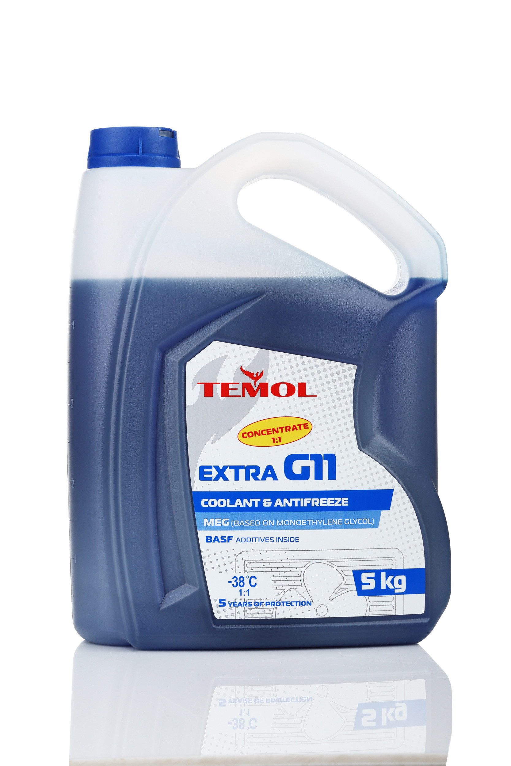 TEMOL ANTIFREEZE EXTRA CONCENTRATE G11 BLUE 5L купить в Официальном